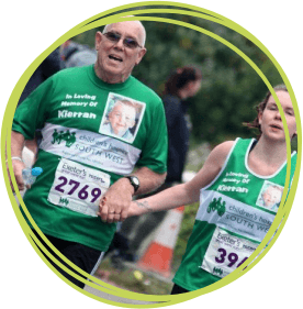 Rick Dean, from Fremington, running Exeter’s Great West Run with daughter Leanne in aid of Children’s Hospice South West
